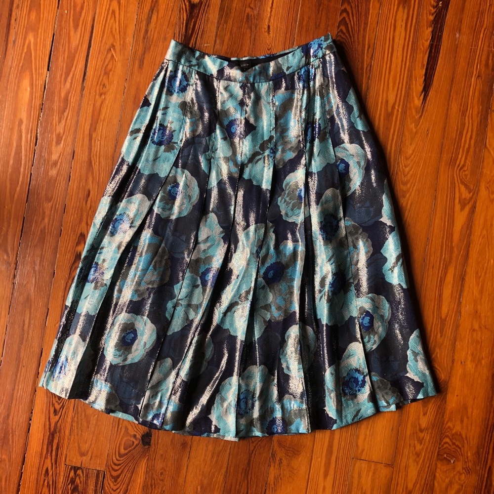 Stunning J•Crew Floral Metallic Skirt